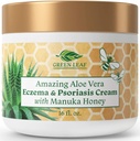 Manuka 꿀 Eczema 크림 습기를 공급 로션 Psoriasis 구호 - 가려움증, 건조한 피부 돌진 연고 - 피부 Soothing Moisturizer 아기 아이 & 성인 고강도 몸 & 얼굴 크림 16oz