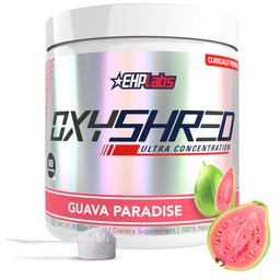 EHP Labs OxyShred Pre 운동 분말 & Shredding 보충교재 - L 글루타민 & Acetyl L 카르니틴, 에너지 부스트 음료를 가진 Preworkout 분말 - Guava 파라다이스, 60의 서빙