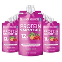 디자이너 Wellness Protein Smoothie, Real Fruit, 12g Protein, Low Carb, ZeroAdd Sugar, Gluten-Free, Non-GMO, 인공 색상 또는 향료 없음, Raspberry Passion Fruit, 12 Count