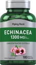 배관 바위 Echinacea 추출물 캡슐 1300mg | 180 조사 | 초본 보충교재 | 채식주의자, 글루텐, 비 GMO
