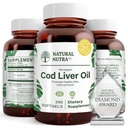 Natural Nutra Norwegian Cod Liver Oil Supplement는 피부 유지, 몸 밀도 유지, 눈 건강 & Nerve 기능, 치과 건강을 촉진, 심장 혈관 건강 지원, 250 Softgels