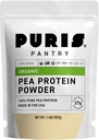 PURIS Organic Pea Protein Powder – USDA Organic Vegan Protein | 27g Plant Protein Per 서빙 | Non-GMO Gluten-Free Soy-Free | Clean Label | 스무디, 베이킹 | 2lb