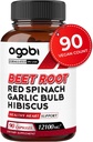 5in1 Beet 뿌리 캡슐 - Red Spinach, Organic Garlic Bulb, Hibiscus & Black Pepper와 추가 - 에너지 생산, 면역 체계 및 소화 건강 지원 - 90 Vegan 캡슐