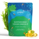 Calgee Vegan 오메가 3-450mg DHA 및 EPA 지방산 - 지속 가능한 조류 기름 - 식물 기반 물고기 기름 대안 - Carrageenan-Free Softgels (60 Ct)
