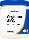 Nutricost 아르기닌 AKG 분말 300 그램 (AAKG) - 서빙 당 3G & 100 서빙 - 순수한 아르기닌 알파 Ketoglutarate