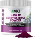AKI Haskap Berry 추출물 분말 - 항 산화제, 비타민 C & 폴리페놀에서 부유한 - 질 건조된 Berries에서 추출해 - 추가한 인공 풍미 & 착색 없음 - 부스트 에너지 수준 (5.30Oz/150g)