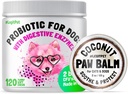 자연적인 소화 효소를 가진 개를 위한 LEGITPET Probiotics + Allergy & Itch 기복 120 연약한 Chews 및 Paw Balm 왁스 Soother & Moisturizer 크림을 위한 Prebiotics