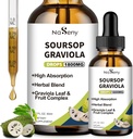 Soursop Bitters 액체, Immune, 산화 방지제, 소화, Graviola 과일 및 잎 추출물 낙하, 세포 지원 & 재생, 매일 보충교재, 2 FL OZ를 위한 비타민을 가진 초본 추출물
