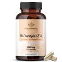 HERBAMAMA Ashwagandha 캡슐 - 1500mg 순수한 Ashwagandha 뿌리 초점 보충교재 - Vegan, 비 GMO Mood & Calm 지원은 성인, 100 모자를 위해 보충합니다