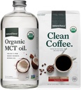 Natural Force Organic Ground Clean Coffee + Organic MCT Oil Bundle - 100 % 순수 코코넛 MCT & Mold & Mycotoxin 무료 커피 - 비 GMO, Keto, Paleo 및 Vegan - 10 Oz Bag 및 32 Oz Glass Bottle
