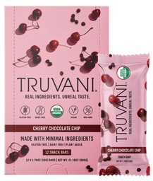 Truvani Plant 기반 스낵 바 | 체리 초콜릿 칩 12 팩 | 5g Protein | USDA Organic and Vegan | The Only Bar | Dairy, Soy, Gluten Free | 개별적으로 포장