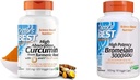 의사의 BEST DRB-00107 C3 Complex & BioPerine 500mg & 3000 GDU Bromelain Proteolytic 소화 효소 보충 교재, 건강한 소화를 가진 심황 뿌리에서 높은 흡수 제한