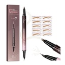 2에서 1 곡선 눈썹 펜과 Eyeliner 10Pcs 블로우 스텐실, 4 포크 찢음을 가진 Microblading 눈썹 연필 및 곡선을 가진 정확한 끝, 방수 및 여자를 위한 긴 최후 눈썹 연필, 밝은 금발의