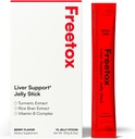 Freetox Liver Detox Jelly Sticks - 전 Party Hangover Support & Next-Day Recovery Supplement - Hydration + 산화 방지제 - 베리 맛 - 10 스틱 팩