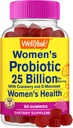 Cranberry와 D-Mannose 여성 Gummies를위한 25 억 Probiotics - 12 Strains - 질 건강, 소화 지원, Gut 건강 및 Feminine 건강 - 60 Gummies