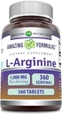 Amazing Formulas L-Arginine Supplement | 1000 Mg Per 서빙 | 타블렛 | 여성용 아미노산 보충 | 비 GMO | 글루텐 프리 | 미국산 (360 Count)