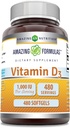 놀라운 수식 비타민 D3 보충 | 1000 IU | 480 Softgels | Non-GMO | 글루텐 프리 | 미국
