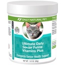 ONLY NATURAL PET Ultimate Daily Senior Feline Multivitamin w/Taurine & L-Lysine - 성인 및 노인 고양이를위한 영양 보충 분말 - 면역 및 공동 지원 - 완전한 비타민 공식, 3.2oz