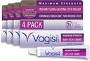 Vagisil 최대 힘 여성을 위한 Benzocaine를 가진 Feminine 반대로 Itch 크림은, Yeast Infection Irritation, Gynecologist 시험해, 빠르 행동, Soothes 및 차가운 피부, 1개 oz (포장 4)를 돕습니다