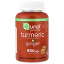 Qunol 심황과 생강, 500mg 심황 + 50mg 생강, 합동 지원 보충교재, 매우 높은 흡수 Tumeric 및 생강, Vegan, 글루텐 자유로운, 1 달 공급 60ct Gummies를 가진 거미