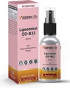 Liposomal 액체 비타민 D3 + 비타민 B12 스프레이 |2 개월 공급|1 fl oz|Non-GMO |Sugar Free|여행 친절| 면역 지원, 뼈 건강, 지원 에너지, 두뇌 기능