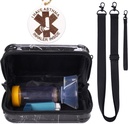 MGZNMTY 여행은 Asthma Inhaler, 아이들과 성인, 가면, 어깨 Crossbody 밧줄을 가진 홀더 부대 및 약 (만 케이스)를 위한 메시 주머니를 가진 Inhaler 간격 장치를 나릅니다 (검정 대리석)