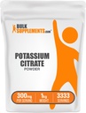 BulkSupplements.com 칼륨 구연산염 분말 - Hydration 지원, 미네랄 보충, 칼륨 99mg - 글루텐 무료, 서빙 당 300mg, 1kg (2.2 파운드) (팩 1)