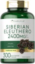Carlyle Siberian Eleuthero | 2400mg | 300 캡슐 | 비 GMO 및 글루텐 프리 포뮬러 | 시베리아 인삼 | 전통 초본 보충