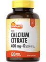 선댄스 칼슘 구연산염 비타민 D3 | 400 mg | 120의 모자 | Petite | 채식주의자, 비 GMO & 글루텐 무료 보충교재