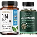 200mg DIM Supplement를 가진 Sulforaphane Complex는 여성을 위한 강화된 에스트로겐 균형을 위해|Diindolylmethane 캡슐 (120의 서빙)를 가진 진보된 Microbeadlet 기술 호르몬 균형 (60의 서빙)