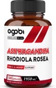 Rhodiola Rosea 1950mg을 가진 agobi Ashwagandha 보충교재 - 면역 체계, 힘, 에너지 생산, 초점 & 전반적인 건강을 위한 높은 집중된 추출물 - 150의 캡슐