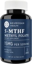 Neurogan L-5-MTHF 메틸 Folate 보충교재, 15 mg - 활동적인 Folic 산 Vegan, 글루텐 자유로운 & 비 GMO - 지원 Cognitive, 심장 혈관 & 계류 건강 - 미국에서 만드는, 90 일 공급
