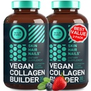 Vegan Collagen Booster Tablet - Cruelty-Free Vegan Collagen Supplements - Biotin, Organic Superfood, 피부를위한 식물 기반 Collagen 비타민, 헤어, 손톱 - 2-Pack, 60 Vegeterian Collagen Boost 알약