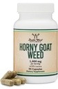 Horny Goat Weed for Men and Women - 필러 없음 (최대 강도 Epimedium Std. ~ 20% Icariins) 1,000mg, 90 캡슐 (남성 강화 보충) 더블 우드