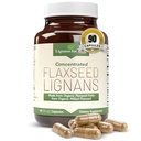 개 및 사람들을위한 생활 Flaxseed Lignans를위한 Lignans - 호르몬 지원, 15mg 90 캡슐, 개 및 여성을위한 Flaxseed 보충, 높은 섬유