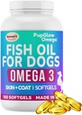 개를위한 오메가 3 물고기 오일 - 120 SoftGels - 개를위한 피부 및 코트 보충, 건강한 피부, 코트, 관절, 심장 및 면역 체계, Dogs를위한 프리미엄 물고기 오일 보충 - 미국에서 만든