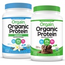 Orgain Organic Vegan Protein Powder + Green, Vanilla Bean - 21g Plant Based Protein, Gluten Free, Dairy Free, Lactose Free, Soy Free, No Sugar 추가, Iron & Prebiotics for Gut Health - 1.94lb | Orgain Organic Vegan Protein Powder, Creamy Chocolate Fudge - 21g Plant Based Protein, Gluten Free, Dairy Free, Lactose Free, Soy Free, No Sugar 추가, Kosher, Forkesies 및 2.03 S.