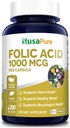 NusaPure Folic 산 1000mcg 200 Veggie 모자 (비 GMO, 채식주의, 글루텐 무료)