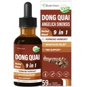 Dong Quai 여성, Angelica Sinensis 뿌리 추출물 Tincture 지원 Menopause & PMS 기복, 뜨거운 섬광, 빨간 클로버 Fenugreek를 가진 초본 혼합 하락을 위한 액체 보충교재. 2oz