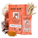 WISE BAR Adaptogen Mushroom Nutrition Bar with Reishi, Lions Mane & Ashwagandha, 유기농 Vegan & Gluten 자연 초점, 에너지 및 면역 지원, 계피 맛, 12 카운트