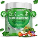 Supergreens Veggies Gummies - 성인 및 어린이를위한 채식 섬유 Gummies - 35 + Essential Vitamins 및 지원 Immunity & Gut Health - 2 Gummy (60 카운트) 당 섬유 4g