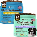 자연적인 개 회사 Multivitamin와 Calming 보충교재 뭉치, 개, 지원 합동 건강, 피부 & 외투를 위한 일간신문 및 불안 기복, 소음 & 여행에서 감소시키십시오, 정유