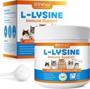 고양이를위한 L-Lysine 분말, 120g Lysine 분말 지원 고양이 면역 체계, 호흡 건강 & 시각 기능 - Lysine 분말은 고양이 눈 방전, 애완 동물 건강 공급, 연어 풍미를 개량합니다 - 4.23oz