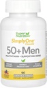 SuperNutrition 멀티 비타민 남성 50 +, 고순도, 1 / 일 체할 수 있는 정제, 90 일 공급 와일드 베리 90 카운트 (패치 1)