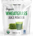 Opportuniteas 유기 익지않는 Wheatgrass 주스 분말 - 미국에서 성장하고 & 말립니다 - 우수한 녹색 Superfood 보충교재 - Vegan & Non-GMO - 4.5 oz