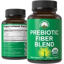 USDA 유기 3-in-1 Prebiotic 섬유 - Gut, Digestive 건강을위한 Vegan 캡슐. 익지않는 전체적인 음식 식물은 Inulin (Jerusalem Artichoke), Acacia 섬유, SunFiber를 가진 Prebiotics 알약 보충교재를 기초를 두었습니다