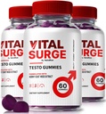 (3 팩) Vital Surge Testo Gummies – 프리미엄 VitalSurge Gummies for Men with Clean Ingredients to Fuel Drive, Confidence and Daily Performance, Easy-to-Chew Tasty Vital Surge ME Gomitas (180 Gummies)