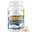 아드레날린 지원 Adaptogens 허브 보충제 - Rhodiola Rosea, Ashwagandha, Holy Basil 및 Eleuthero-Mood 및 Energy Support for Women & Men-Non-GMO, 60 Vegan Tablet의 Cortisol 보충