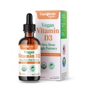 LIQUIDHEALTH 비타민 D3 4000 IU, 성인 & 아이를 위한 USDA 유기 비타민 D 액체 하락, 면역 체계 지원, 뼈 건강, 계류 지원, 건강한 피부 - 미국에서 만드는 (2개 oz)