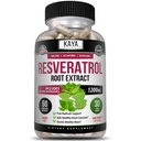 Kaya Naturals - Resveratrol 캡슐 - 노화 방지 보충 - 뇌 지원과 산화 방지제 - 최대 혜택 - 60 Veggies 캡슐